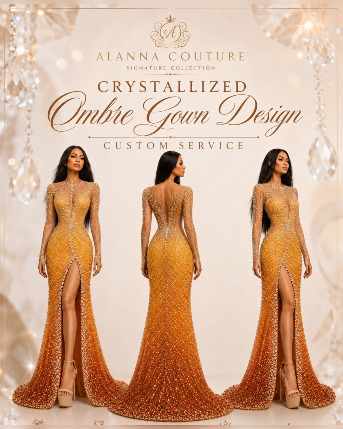 Crystallized Ombre Gown Design