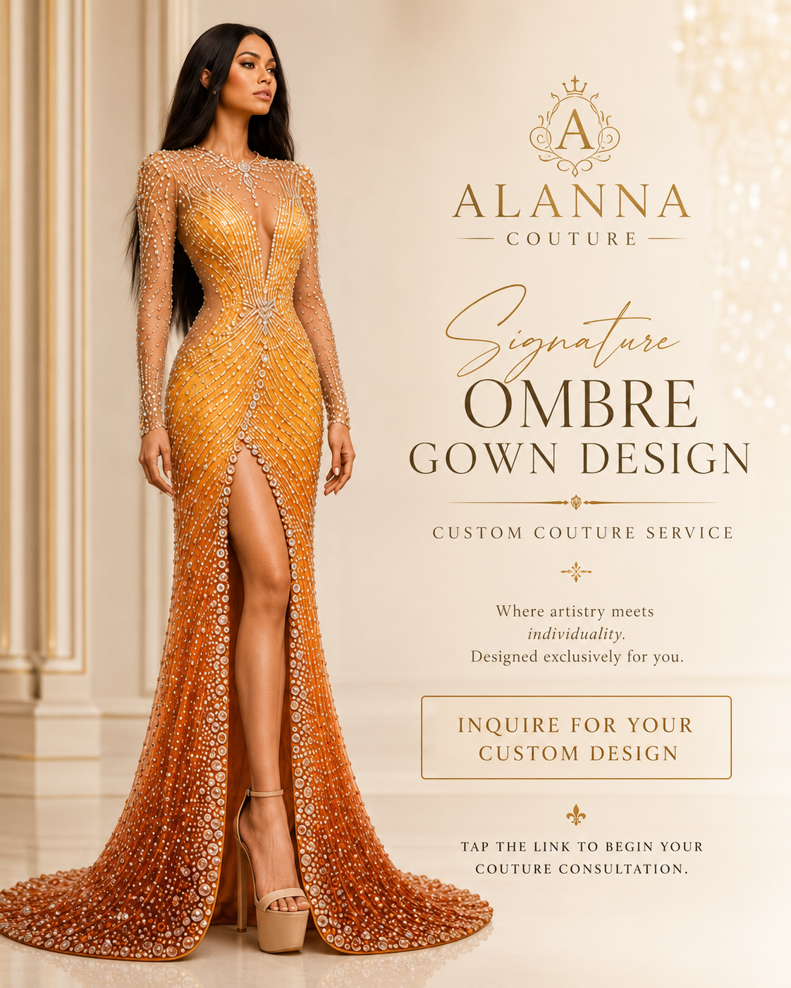 Crystallized Ombre Gown Design